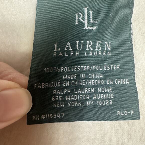 Ralph Lauren RLL Fleece Throw Blanket American Flag Logo Cream White 50x60 USA - Picture 8 of 13